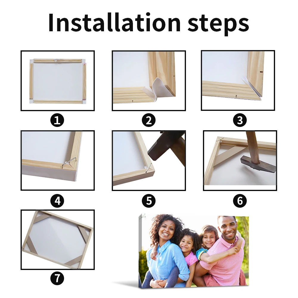 Customized Canvas Painting for Family and Kids, Landscape, Any Photo, Personalized Posters and Prints, Wall Art, Home Decoration image 4