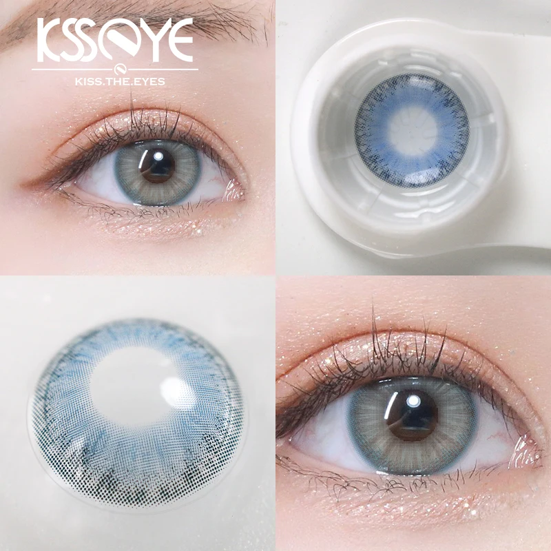 KSSEYE 2Pcs Eyes Contacts Lenses with Diopter Fashion Soft Myopia Colored Lenses for Eyes Makeup Diameter 14.2mm Fast Shipping