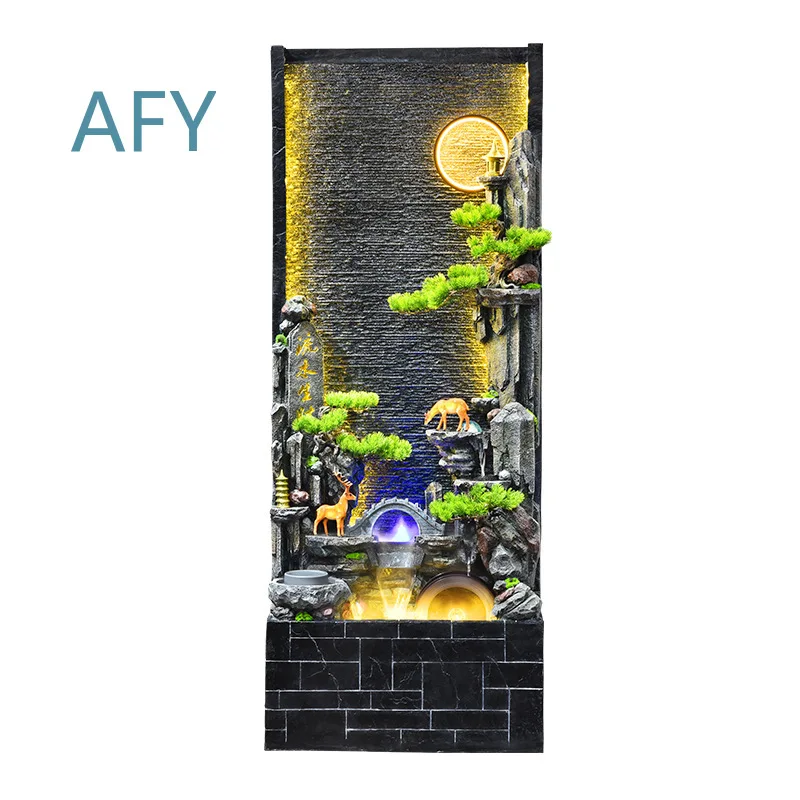 Alpine Flowing Water Rockery Fountain for Chinese Style Living Room Decor Outdoor Indoor Landscape Ornament Circulating Water