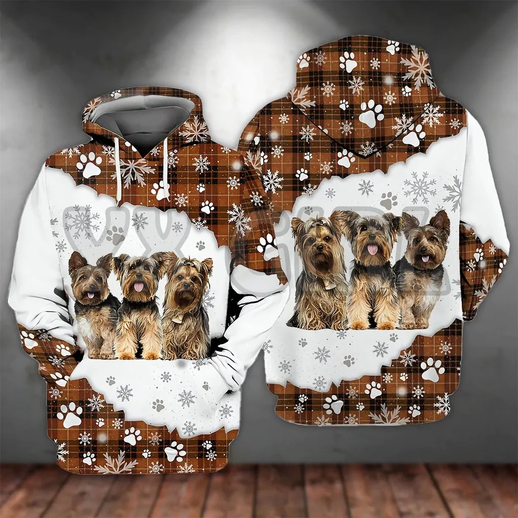 

Yorkshire Terrier Happy Holiday 3D Printed Hoodies Unisex Pullovers Funny Dog Hoodie Casual Street Tracksuit