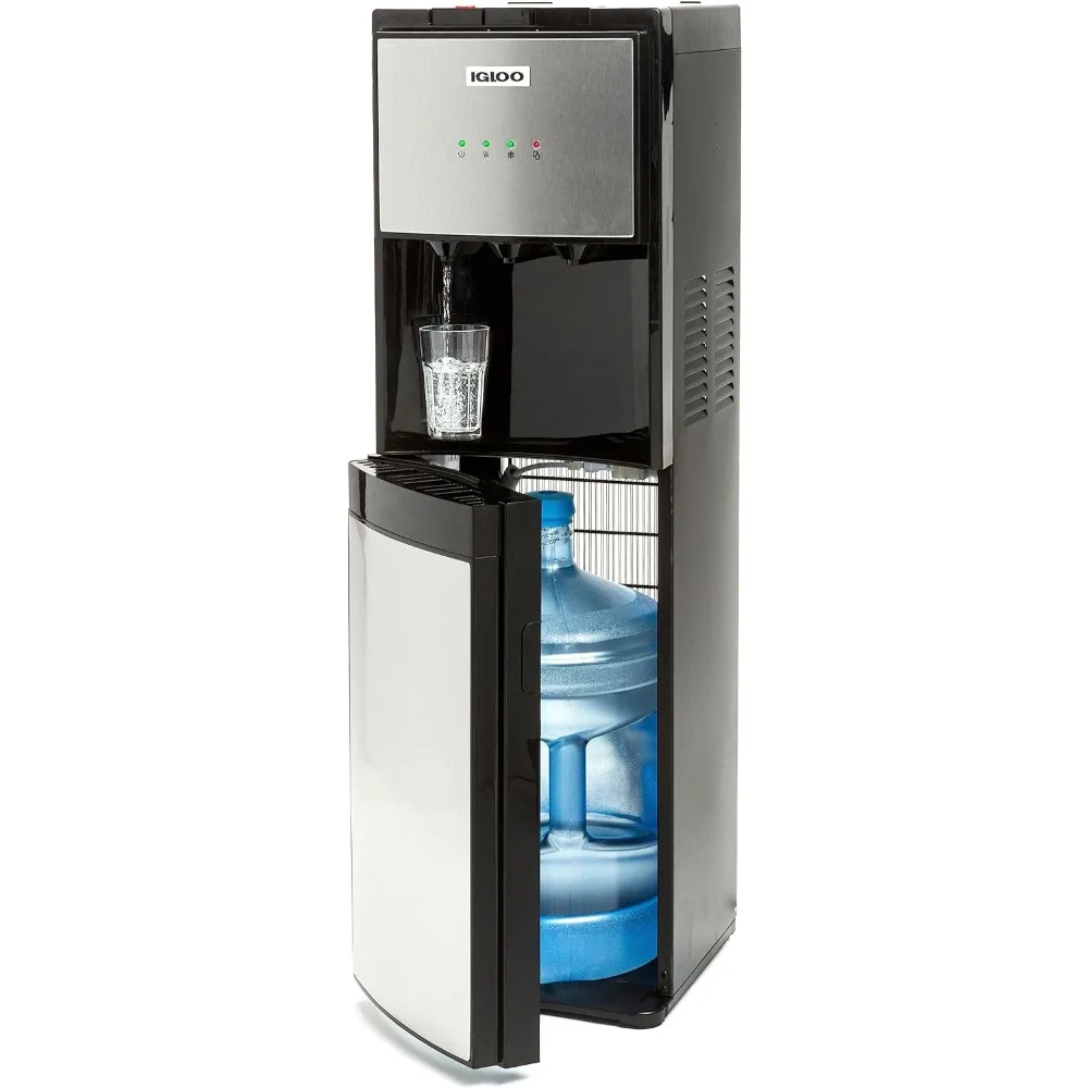 

Stainless Steel Hot, Cold & Room Water Cooler Dispenser, Holds 3 & 5 Gallon Bottles,3 Temperature Spouts, No Lift Bottom Loading