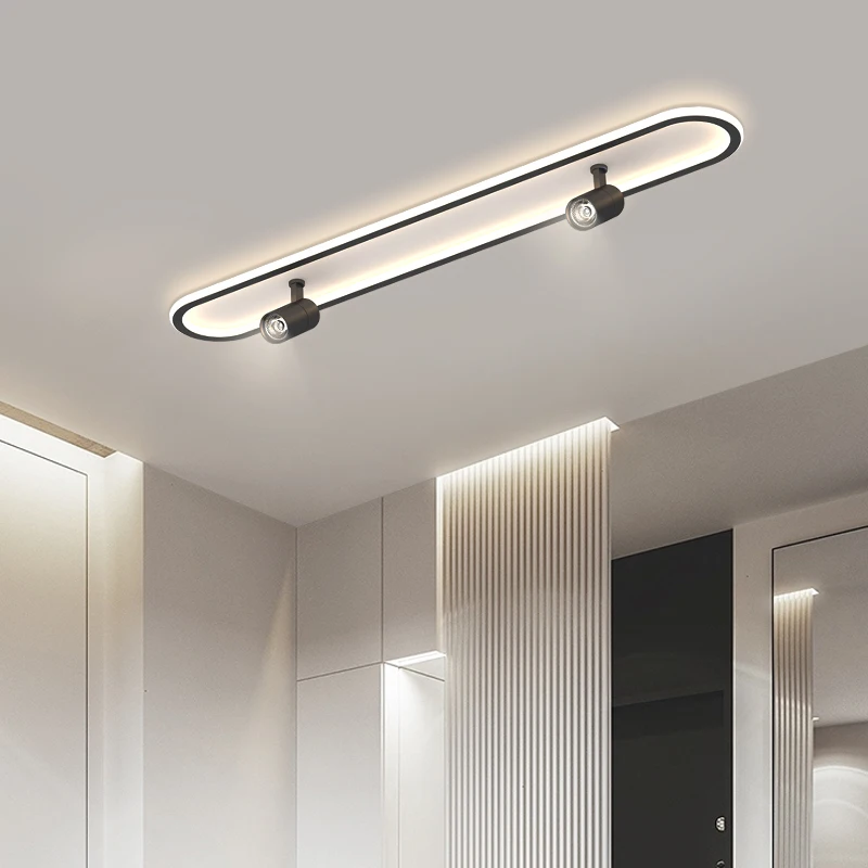 Led Ceiling Lights With Spotlights Minimalist Track Lights for Bedroom Lobby Dining Room Hall Corridor Long Strip Ceiling Lamps