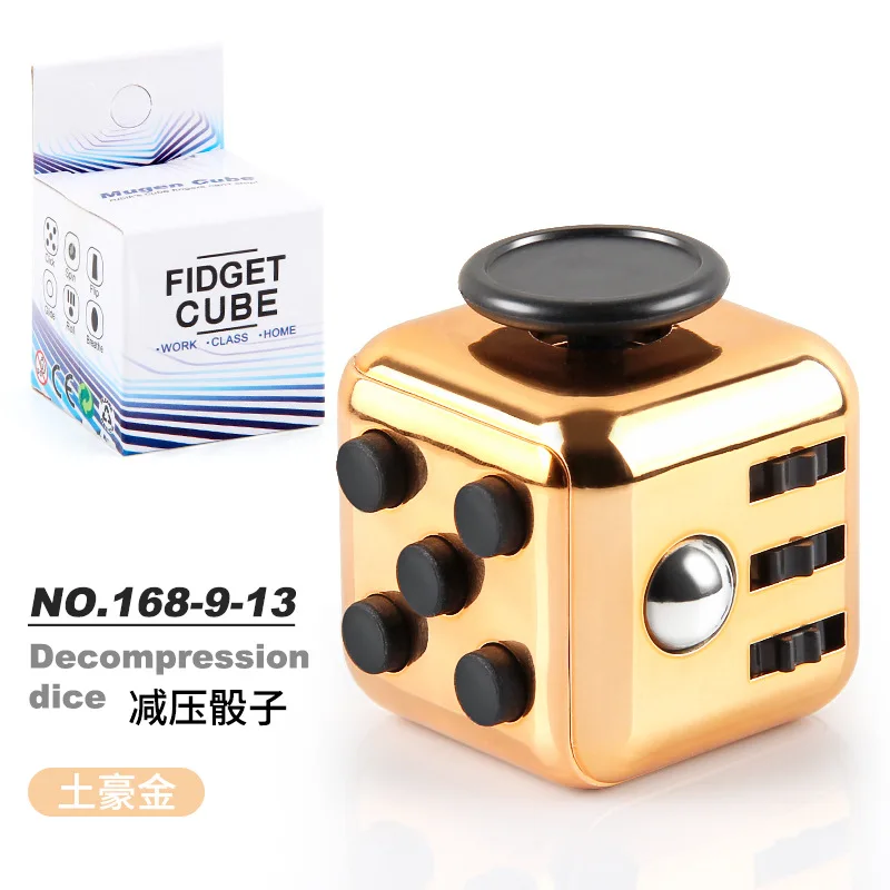 Fashion Decompression Dice Autism Adhd Anxiety Relieve Toy Adult Kids Fingertip Press Button Toys Rainbow Dice Antistress Cube