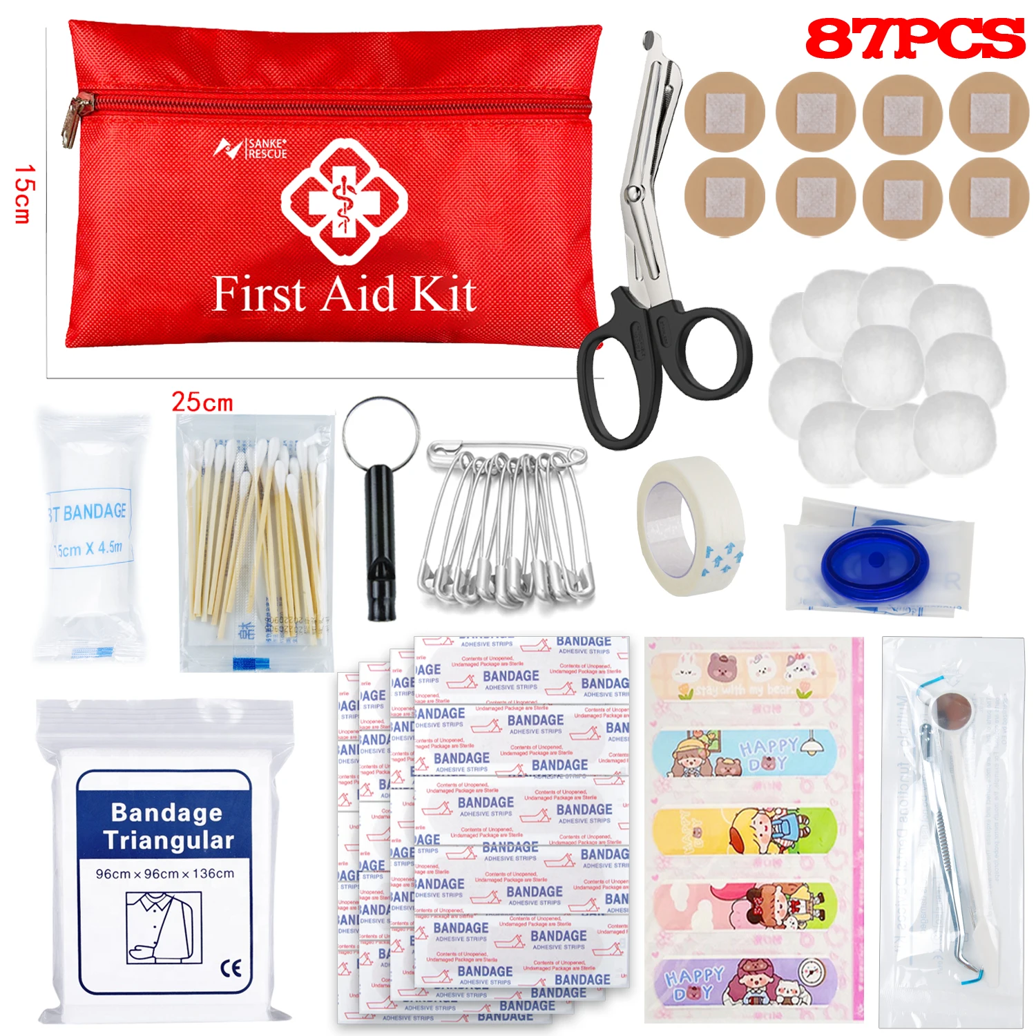 First Aid Kit 26-180 Piece All-Purpose Tactical Emergency Kit In The Car Military Acessories Survival Kits Camping Medical Bag