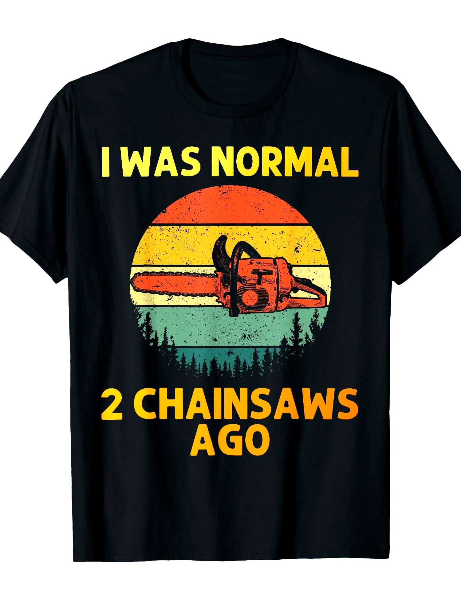 Men's and women's same fun chainsaw lumberjack T-shirt - 100% cotton soft breathable crew neck,