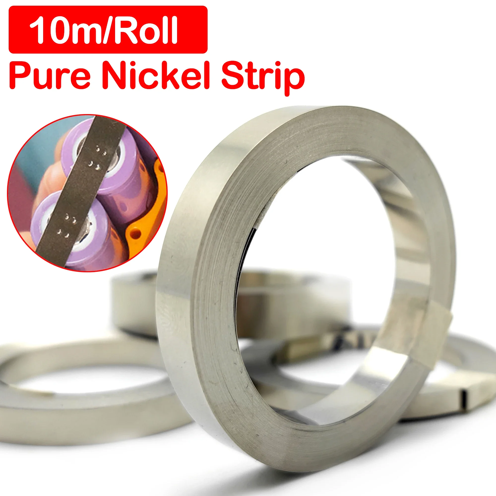 10m Pure Nickel Strips For Lithium Battery Pack Welding 99.6% Purity 32ft Nickle Tabs For 18650 26650 Battery Pack Spot Welding