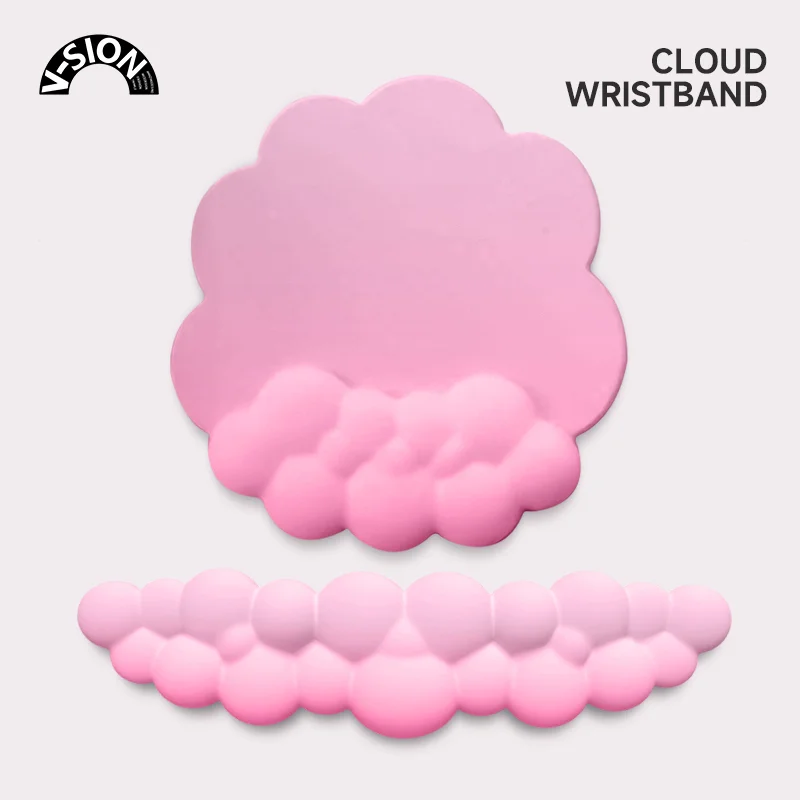 

V-SION Cotton Candy Cloud Поддержка рук 87-клавишная механическая клавиатура Поддержка рук Поддержка запястья Кожаный коврик для браслета Коврик для мыши