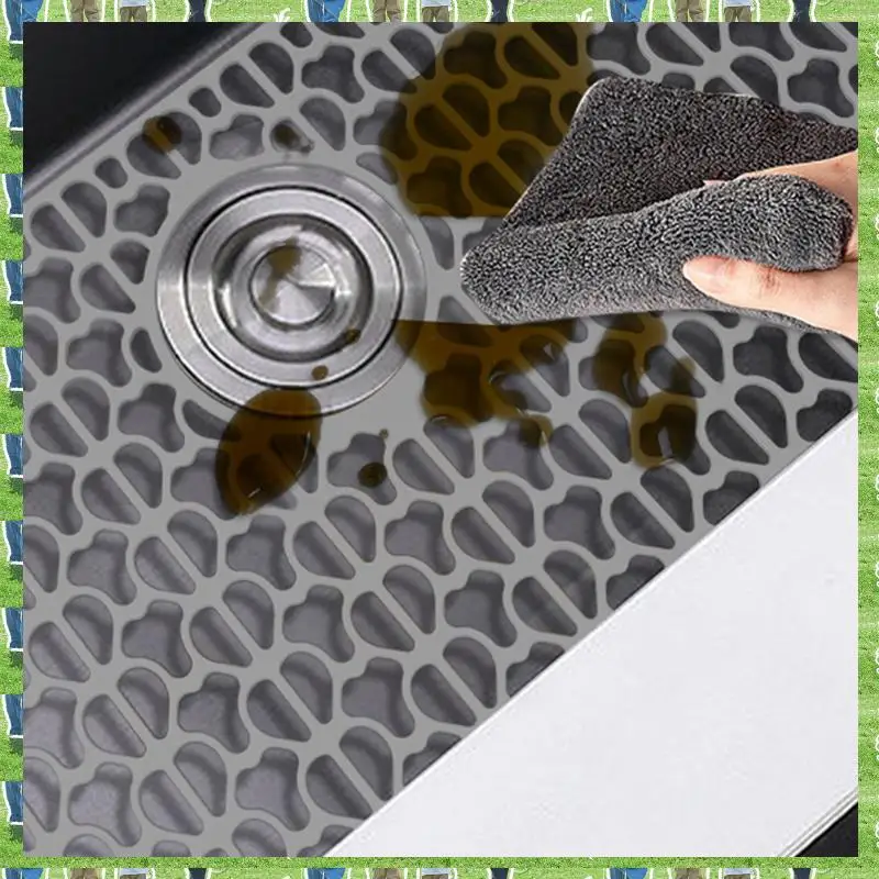 FTS Silicone Sink Protectors For Kitchen Sink, 26Inch X 14Inch Sink Mat Grid For Bottom Of Stainless Steel Porcelain Sink