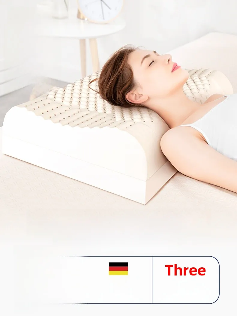 

l Rubber Latex Pillow High Thi Hard Ne Support Single Person Bedding Rectangular ape Non-Handmade Thai Production