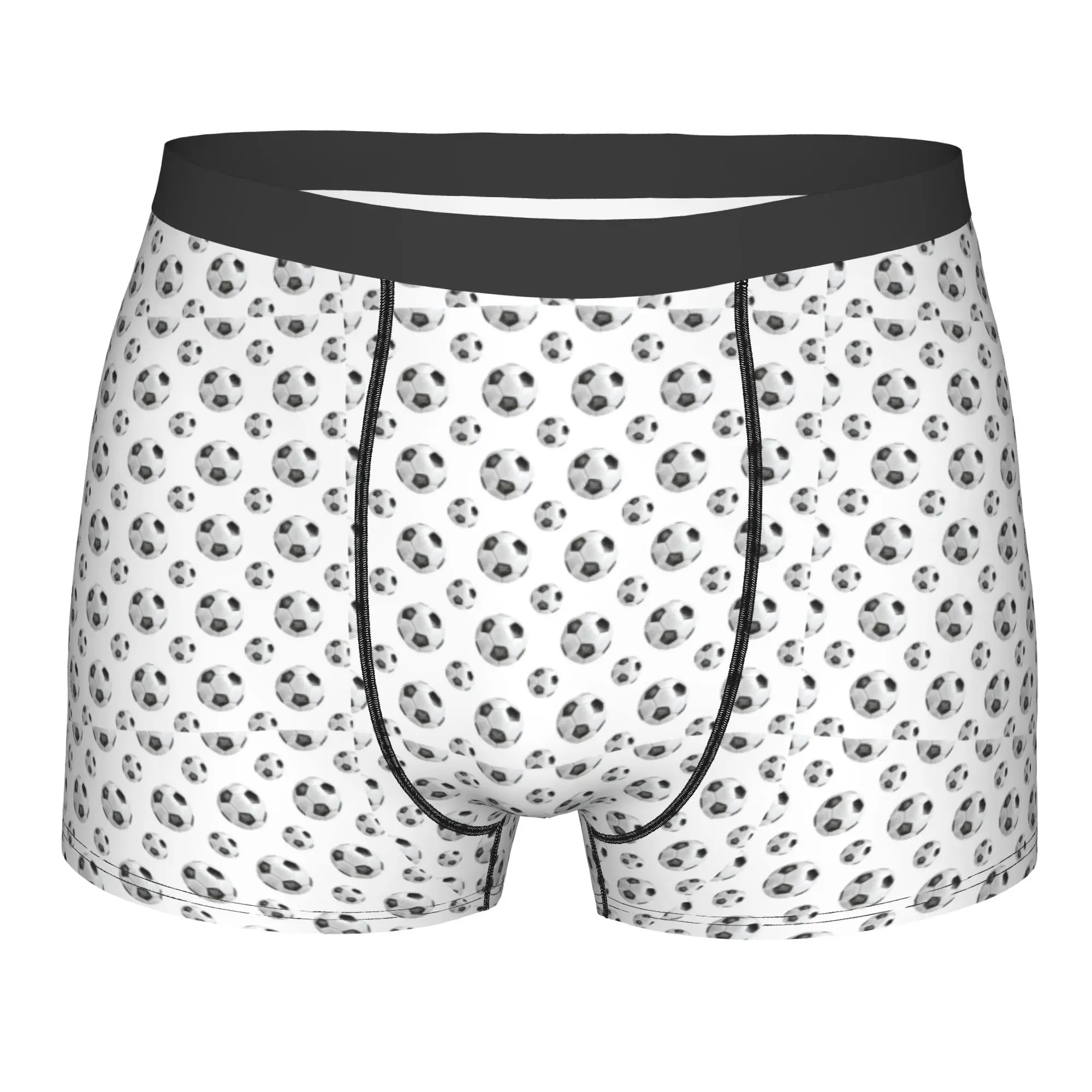 Custom Soccer Ball Pattern Boxers Shorts Men's Football Briefs Underwear Funny Underpants