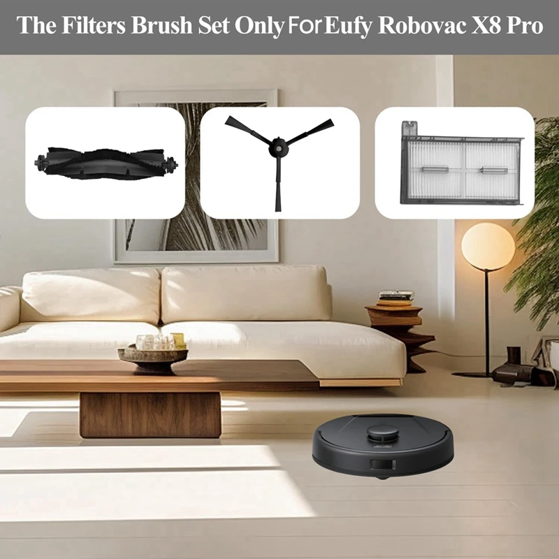 Parti di ricambio per Eufy X8 Pro, spazzola laterale principale Filtri Hepa Cuscinetti per mocio Accessori per aspirapolvere robot