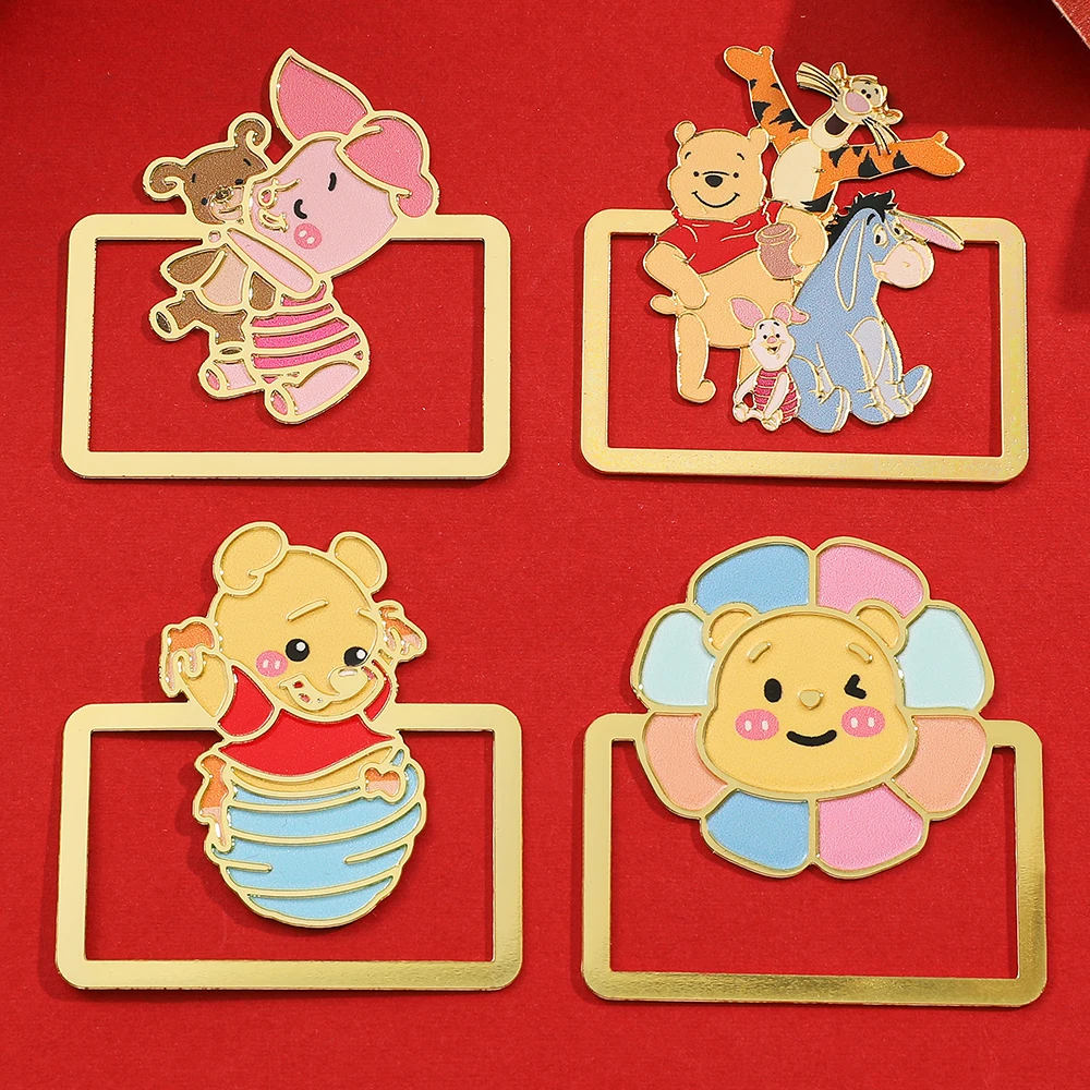 1pc Cartoon Disney Winnie Metal Bookmarks Easy Small Bookmarks Fans Collection Stationery Gifts Girls School Supplies