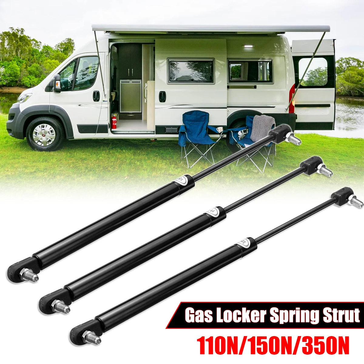 1pcs Bailey caravan 405mm gas locker spring strut 110N/150N/350N telescopic support arm GS16