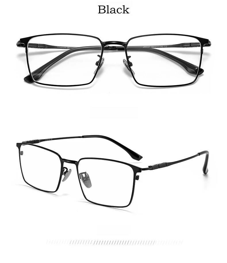 YIMARUILI Ultraleichte Business-Brille im Schlichten Luxus-Design, Retro-Quadratische Reintitan-Brillenfassung für Korrekturgläser, Herren – Detail 9