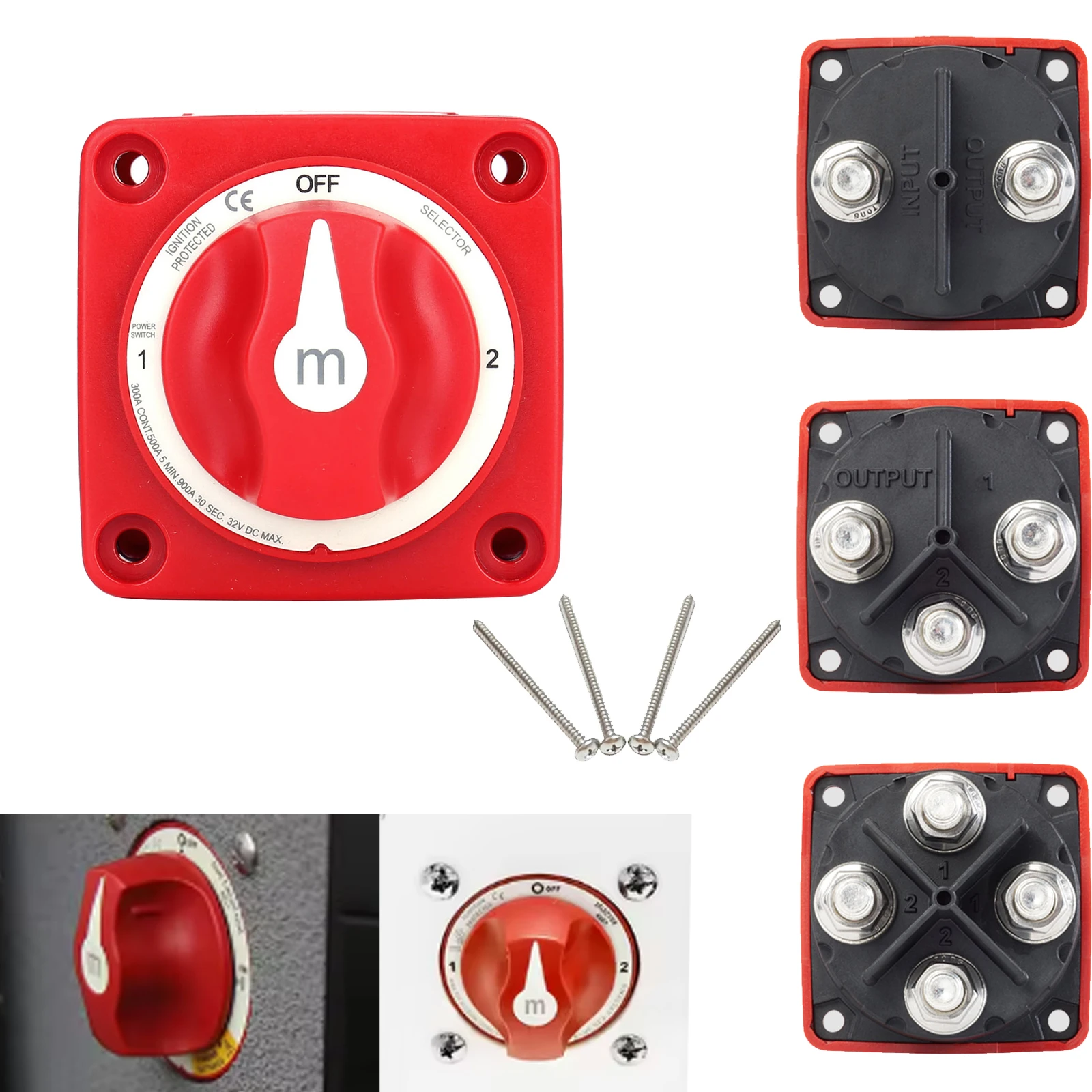 

12 В-48 В, 300 А, изолятор, мини-переключатель, поворотный переключатель, одинарный двойной аккумулятор, выключатель ВКЛ-ВЫКЛ, M-переключатель, морская лодка, сверхмощный