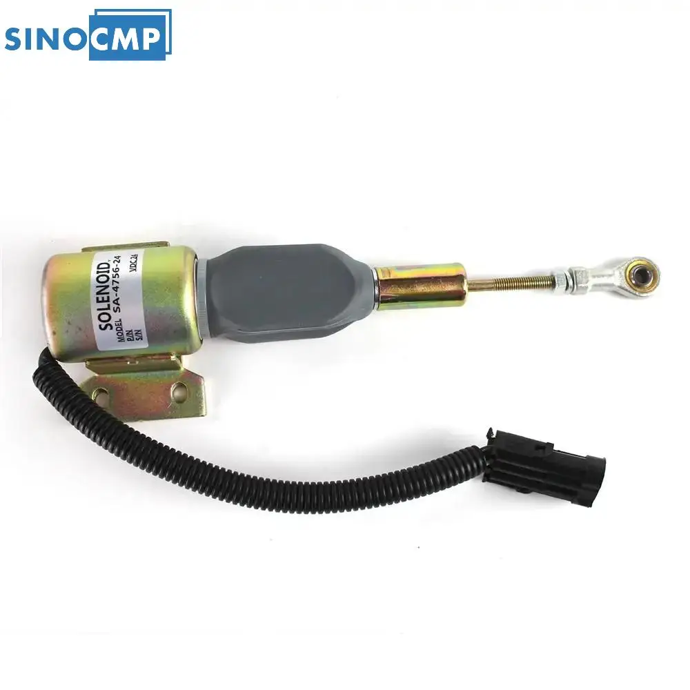 3932530 3939701 SA-4756-24 SA-4891-24 SINOCMP Fuel Shut Off Solenoid For Hyundai R220-5 R210-3 R220-5 Komatsu PC200-6 Excavator