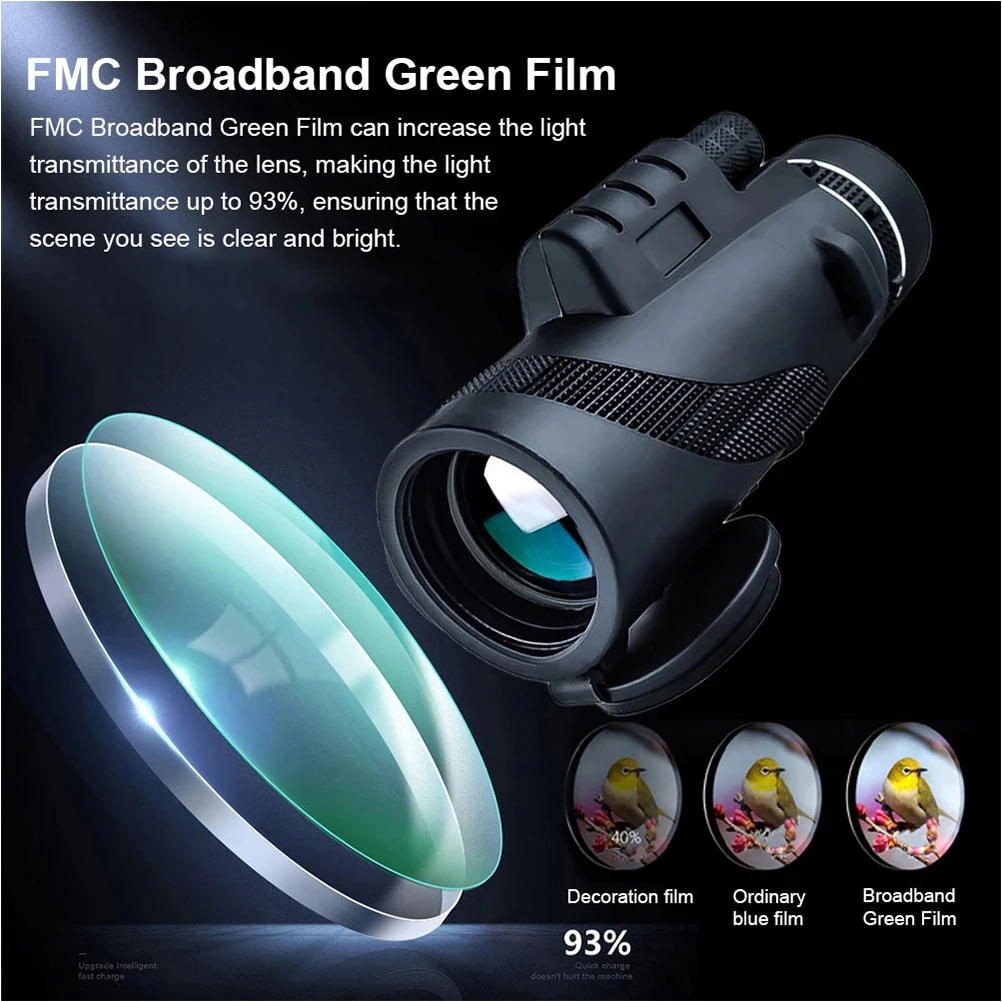 

22Mm Night Vision Telescope For Adults High Powered Bird Watching Hunting Travel Monocular Tripod Portable Sports Sightseeing