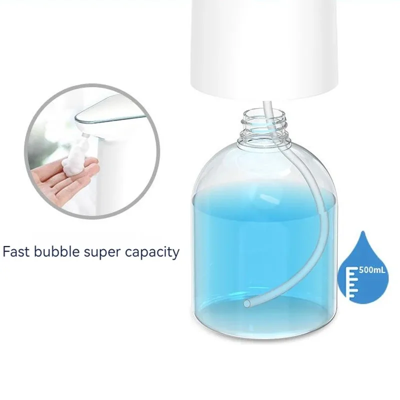 500ml automatyczny dozownik do mydła spieniający inteligentny maszyna ręczna do mycia łazienki z bezdotykowym dozownik do mydła USB