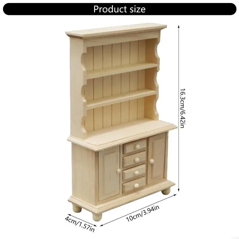 

Corb Three Layers Маленький книжный шкаф кукол, мебельный аксессуар для детской деревянной игрушки