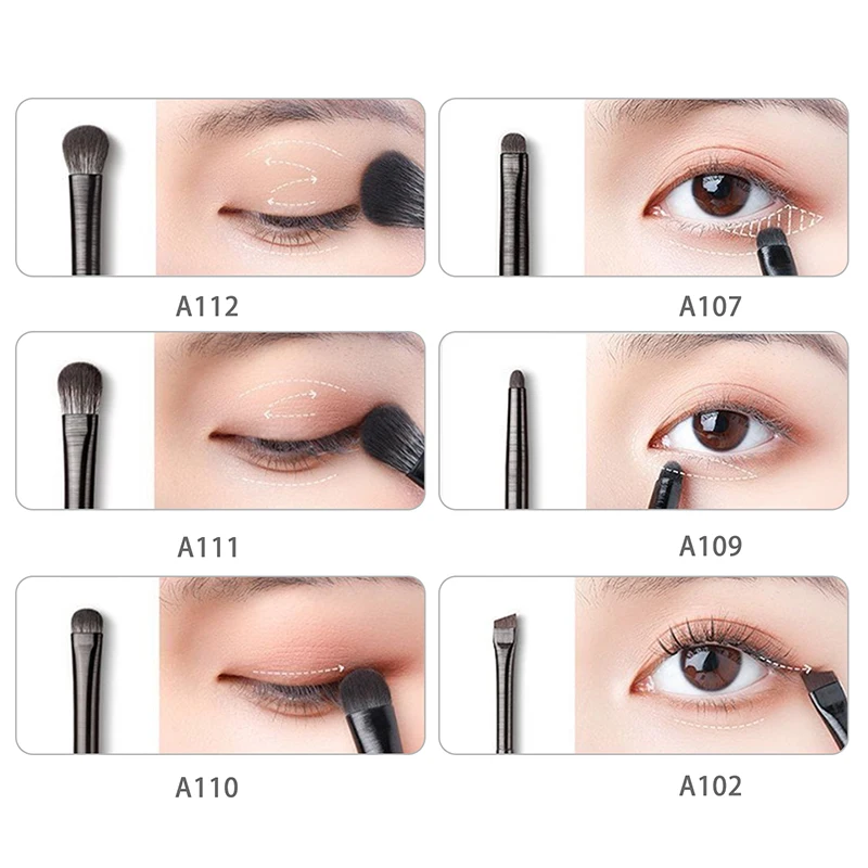 8/10PCS Occhi Pennelli per trucco Set Soft Contouring Ombretto Eyeliner Pennello per sopracciglia Donne Professionale Strumento cosmetico di bellezza del viso