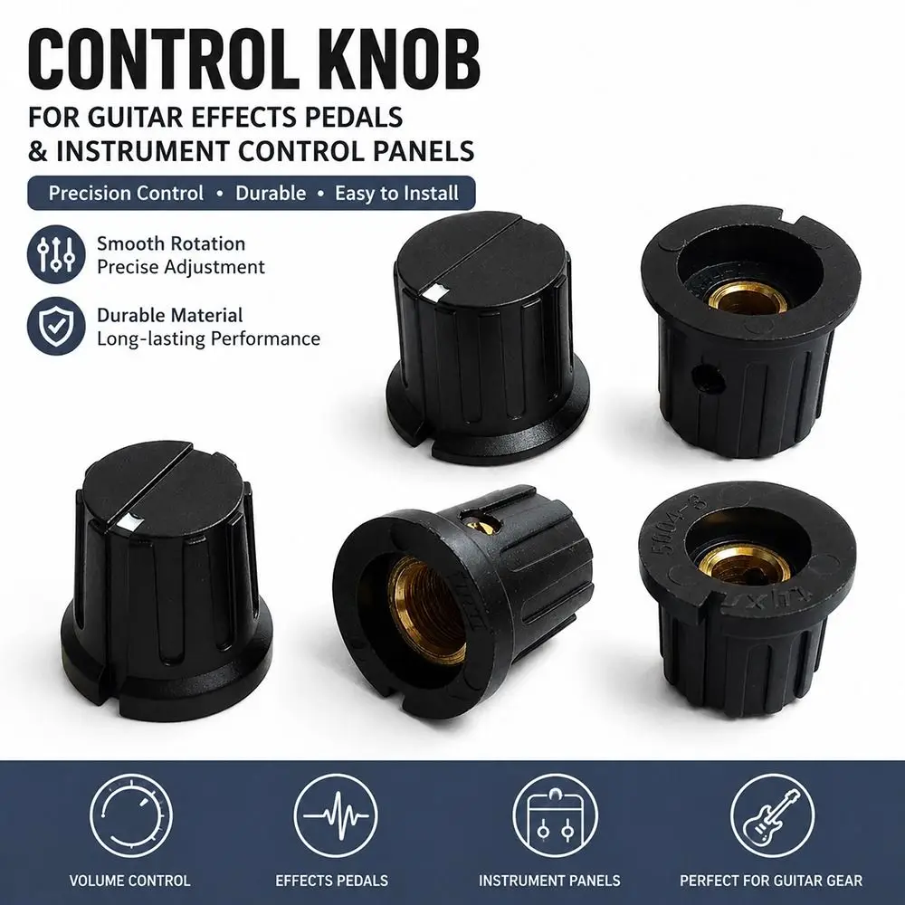 1Pcs PN-8F 8E 8D 8C Guitar Effector Knob ABS Plastic HIFI Volume Adjustment Potentiometer Knob Brass Shaft Hole