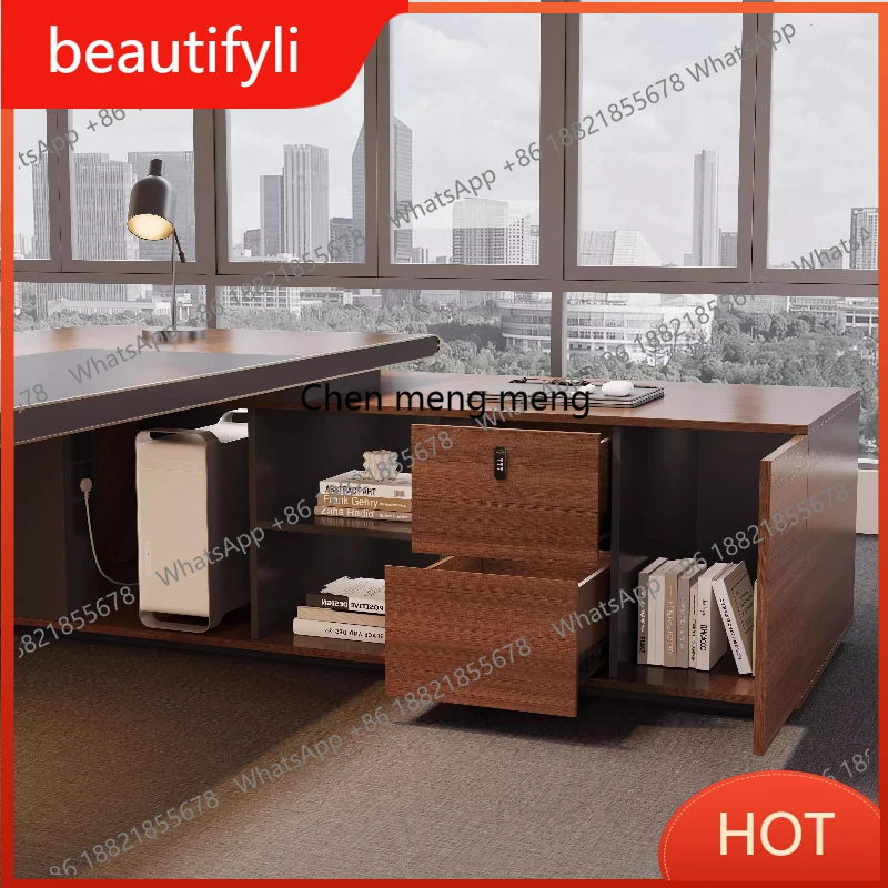 D80 Storage Luxury Office Desks Asthetic Manager Computer L Shaped Executive Desk Corner Modern Escritorios Home Office