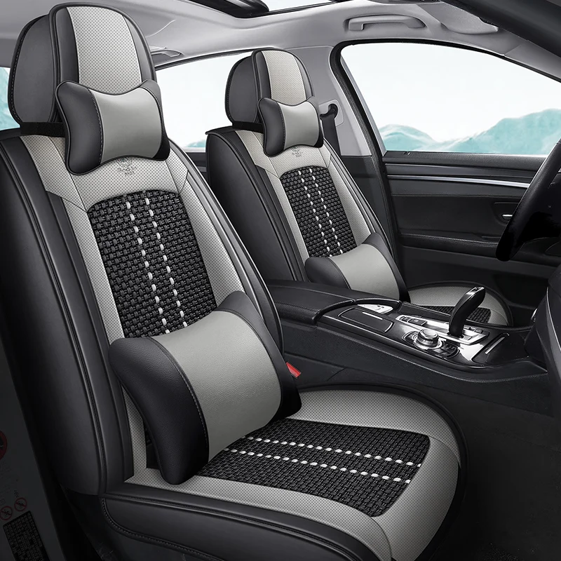 

Front Single Seat, Luxurious Ice Silk Full-Cover Car Seat Cover, Universal, Breathable and Wear-Resistant, Suitable for All Seasons, Fits the Seat Well, Easy to Clean and Maintain, with Three-Dimensional Side Support, Paired with Luxurious and Comfortable