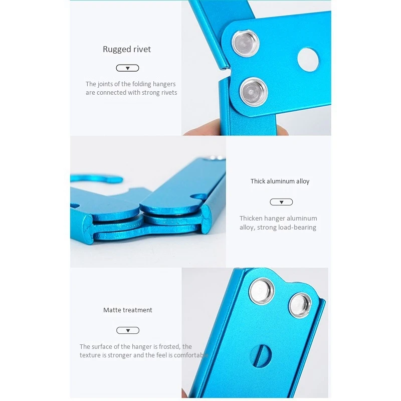 ที่แขวนเสื้อโค้ทแบบพกพา4ชิ้นอะลูมินัมอัลลอยไม้แขวนเสื้อพับได้หลากสีสำหรับแขวนกลางแจ้ง
