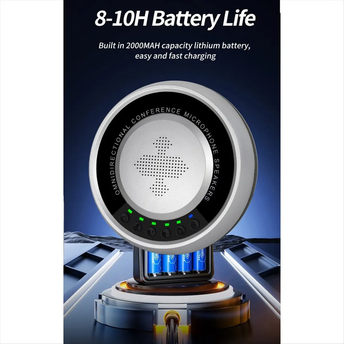 

A46U USB Bluetooth-гарнитура для конференций 360° ° Микрофон для записи голоса для видеоконференций, онлайн-курсов, прямых трансляций, черный