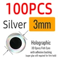 100 Piezas de Plata de 3 mm