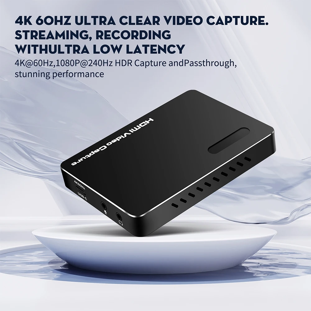 Captura de jogo 4K HDMI USB 3.2 60Hz Placa de captura de áudio e vídeo Plug & Play para jogos/transmissão ao vivo/videoconferência