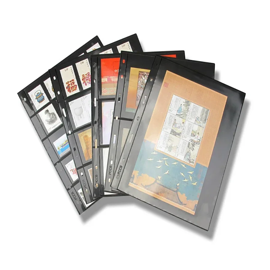 10PCS/Lot stamps Notes lines grid  PVC page of stamp album loose-leaf inners of stamps holders High quality PCCB 9 Holes
