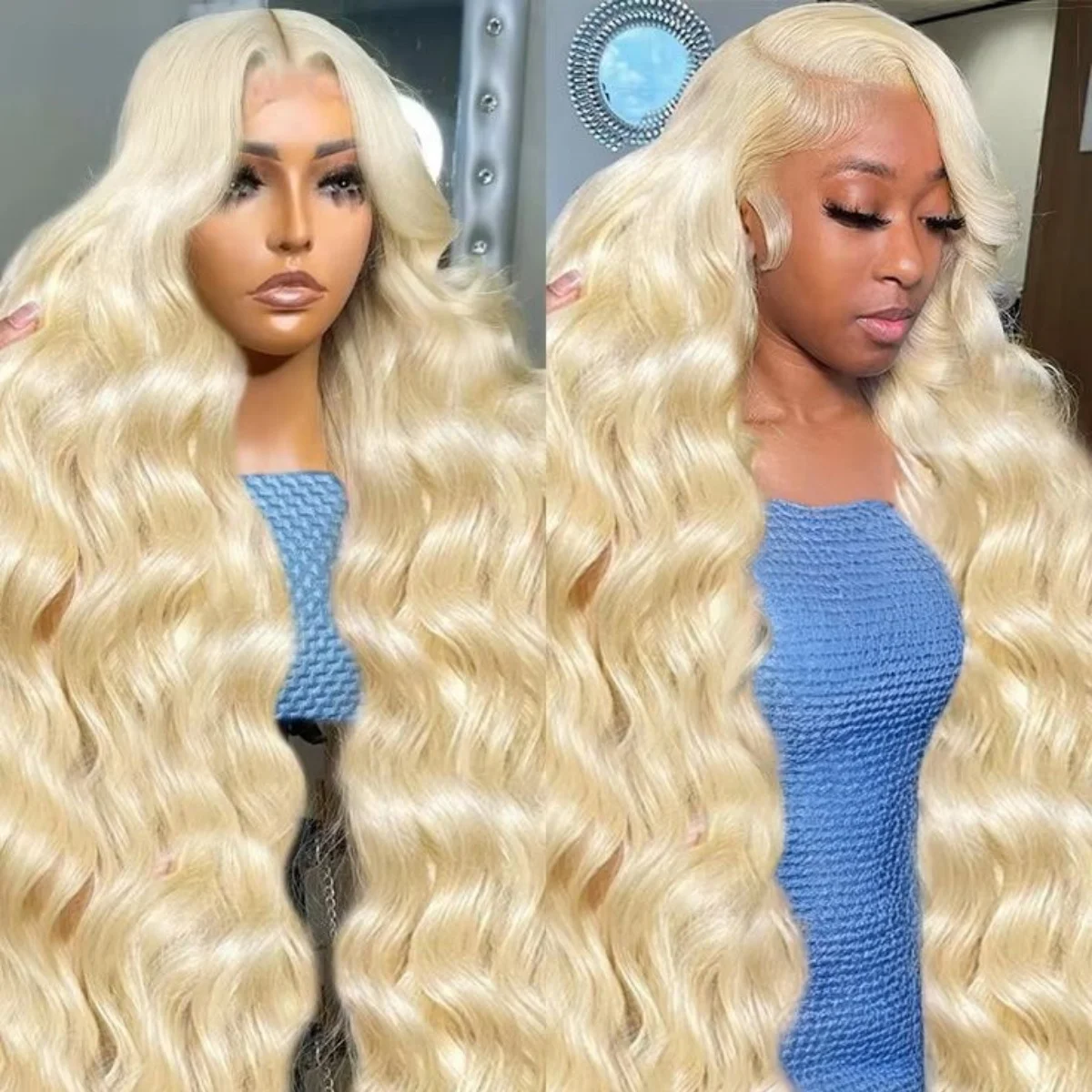 

613 Lace Front Wig Human Hair 13x6 Blonde Human Hair Wigs 280% Density Body Wave Lace Front Wigs Human Hair Pre Plucked 26 Inch