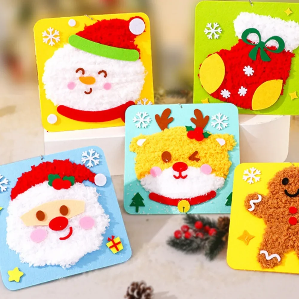 Christmas Sewing Toy Sewing Set Beginner Embroidery Toy Projects Non-Woven Sewing Kit Educational Christmas Craft For Children's