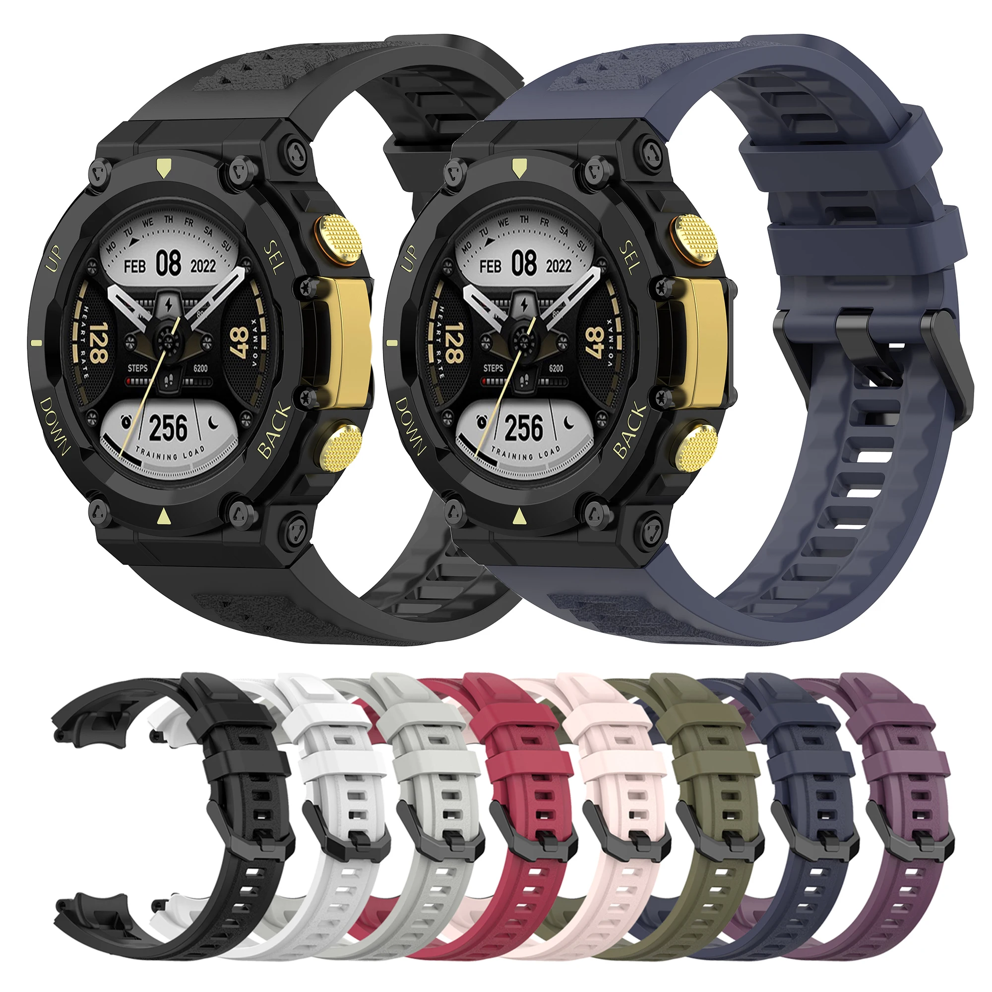 Pulseira de silicone para pulseira de smartwatch Huami Amazfit T-Rex 2