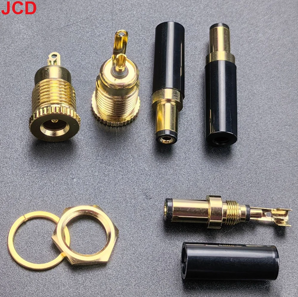 JCD 1pc Gold Plated DC Power Socket Kit DC099 5.5*2.1mm 5.5*2.5mm 30V 20A High Current DC Male Female Plug Socket Connector