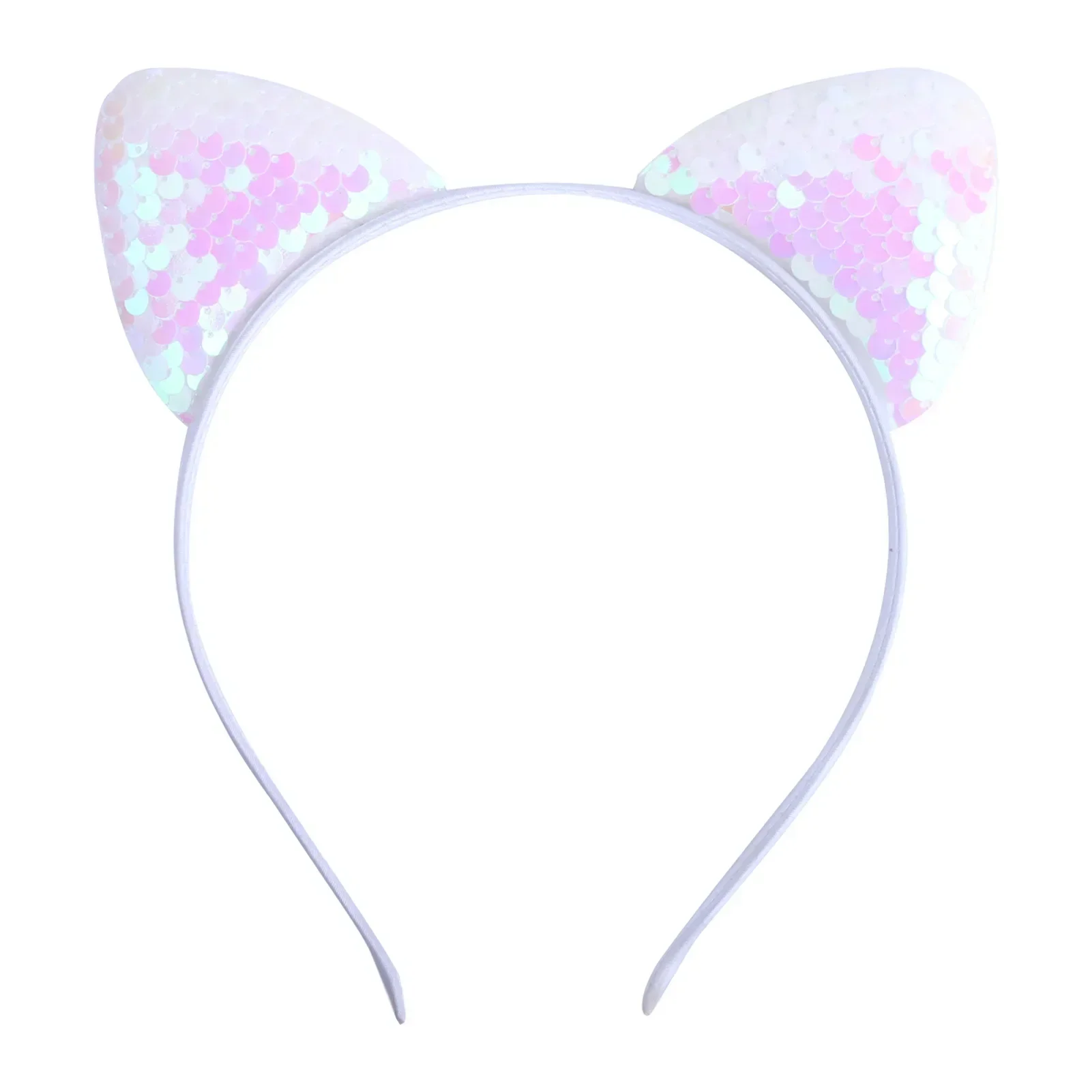 Glitter Cat Ears Headband Kitty Headband for Girls and Women Sparkly Hair Metal Hoop Shiny Hairbands Hair Accessories for Daily