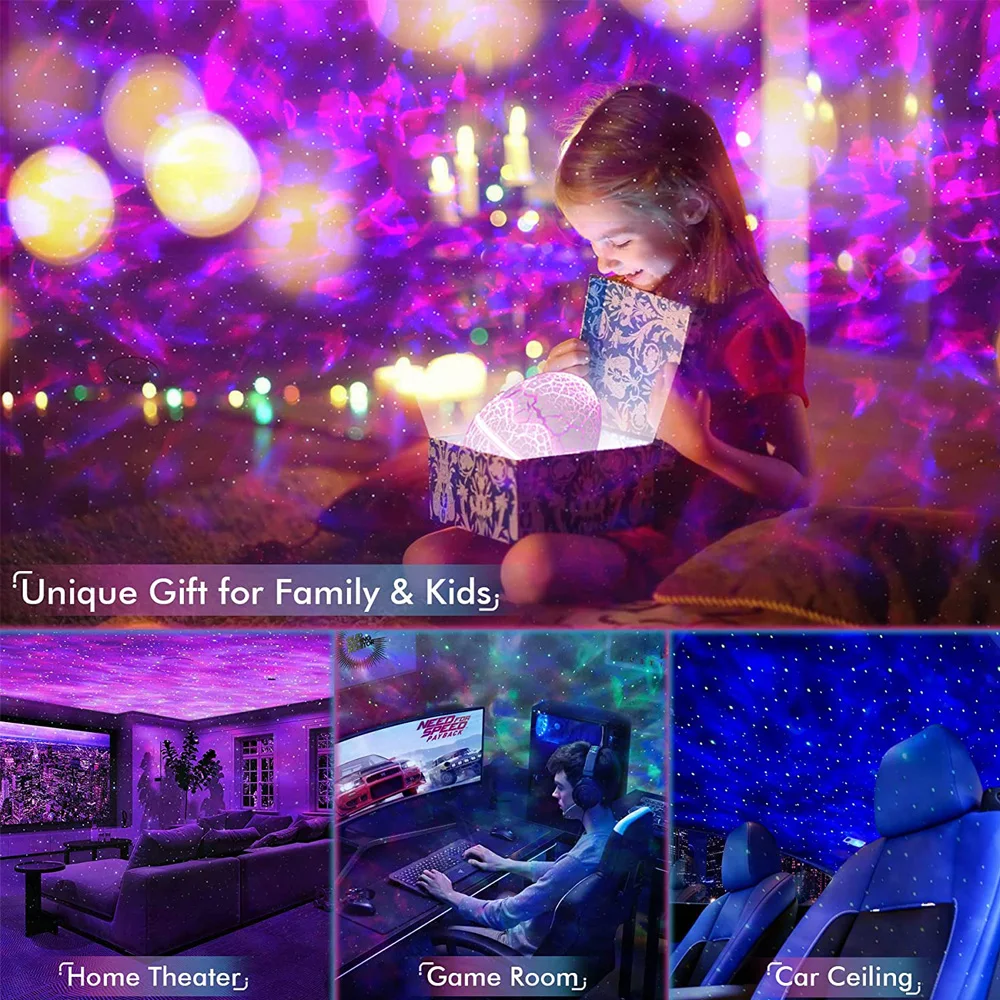 Dinosaur Egg Galaxy Star Projector Starry Light with Wireless Music Player Night Light with Nebula Timer & Remote Control Gift