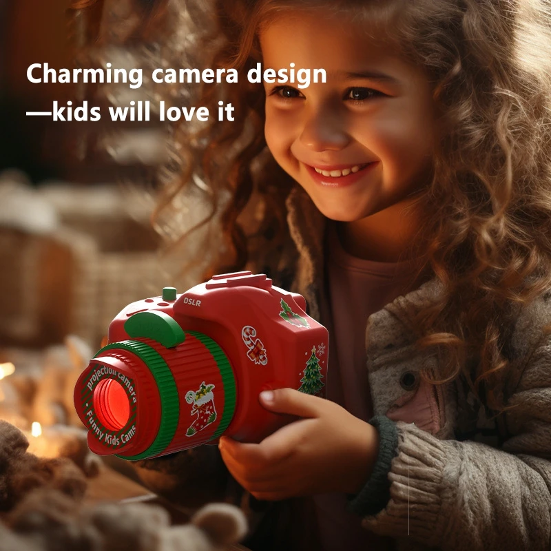 Christmas Projection Toys Children Cartoon Light Up Santa Claus Pattern Games Early Education Christmas Projector Camera Gifts