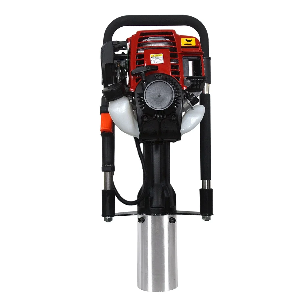 

Hot sale 4-stroke mini portable pile driver hammer piling machine solid cylinder oil handheld fence post driver