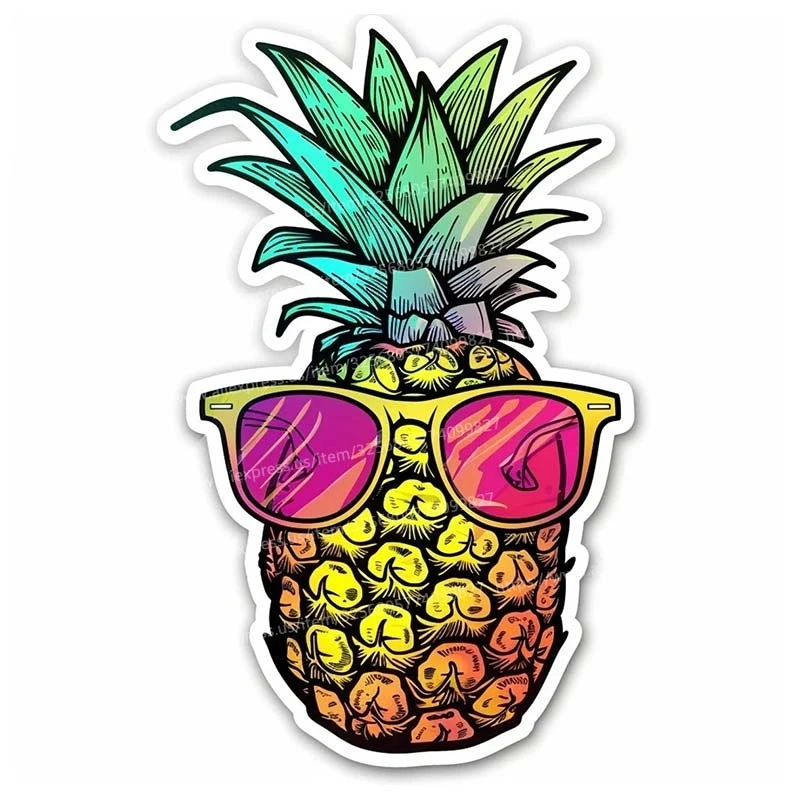 Pineapple with Sunglasses Sticker Wall Sticker Home Decoration Decals for Refrigerator Kitchen Living Room Walls Decor S388