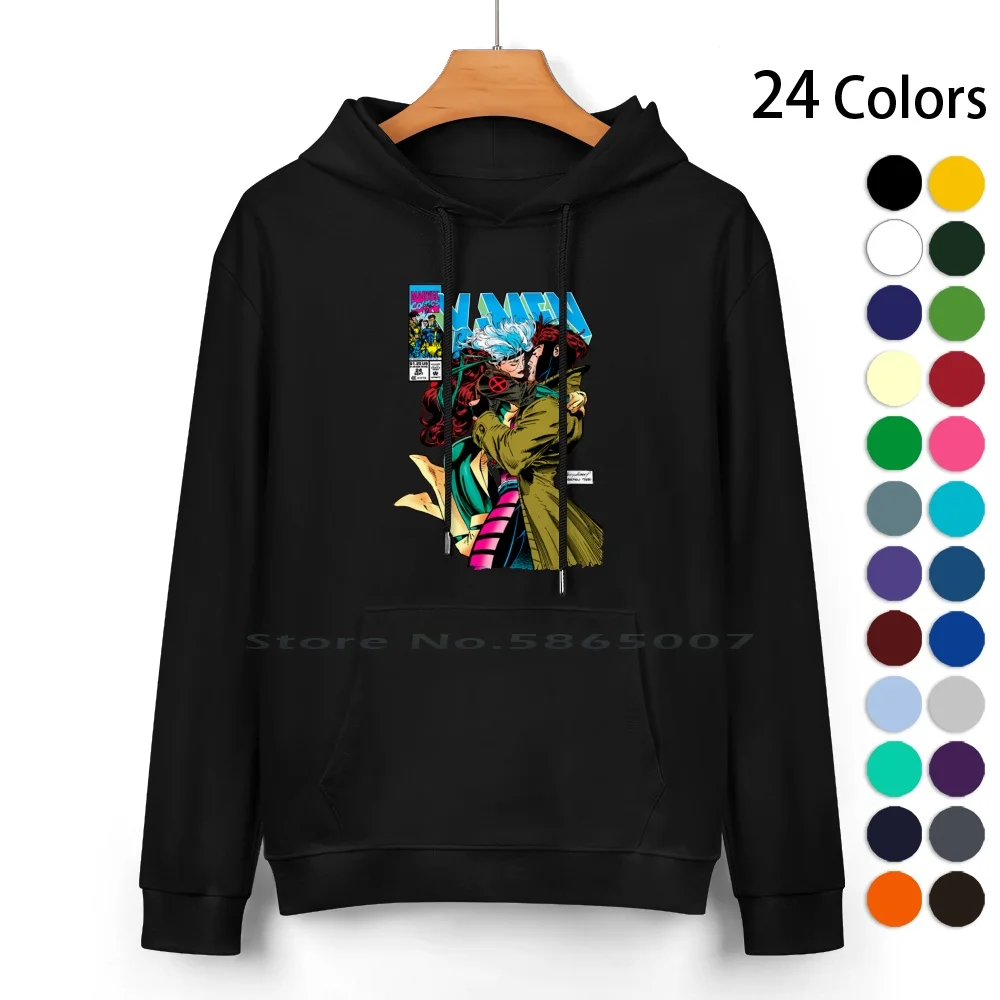 Sudadera con capucha de algodón puro, suéter con capucha de 24 colores, cómics de Halloween, superhéroes mutantes, y Rogue Gambit, 100% algodón