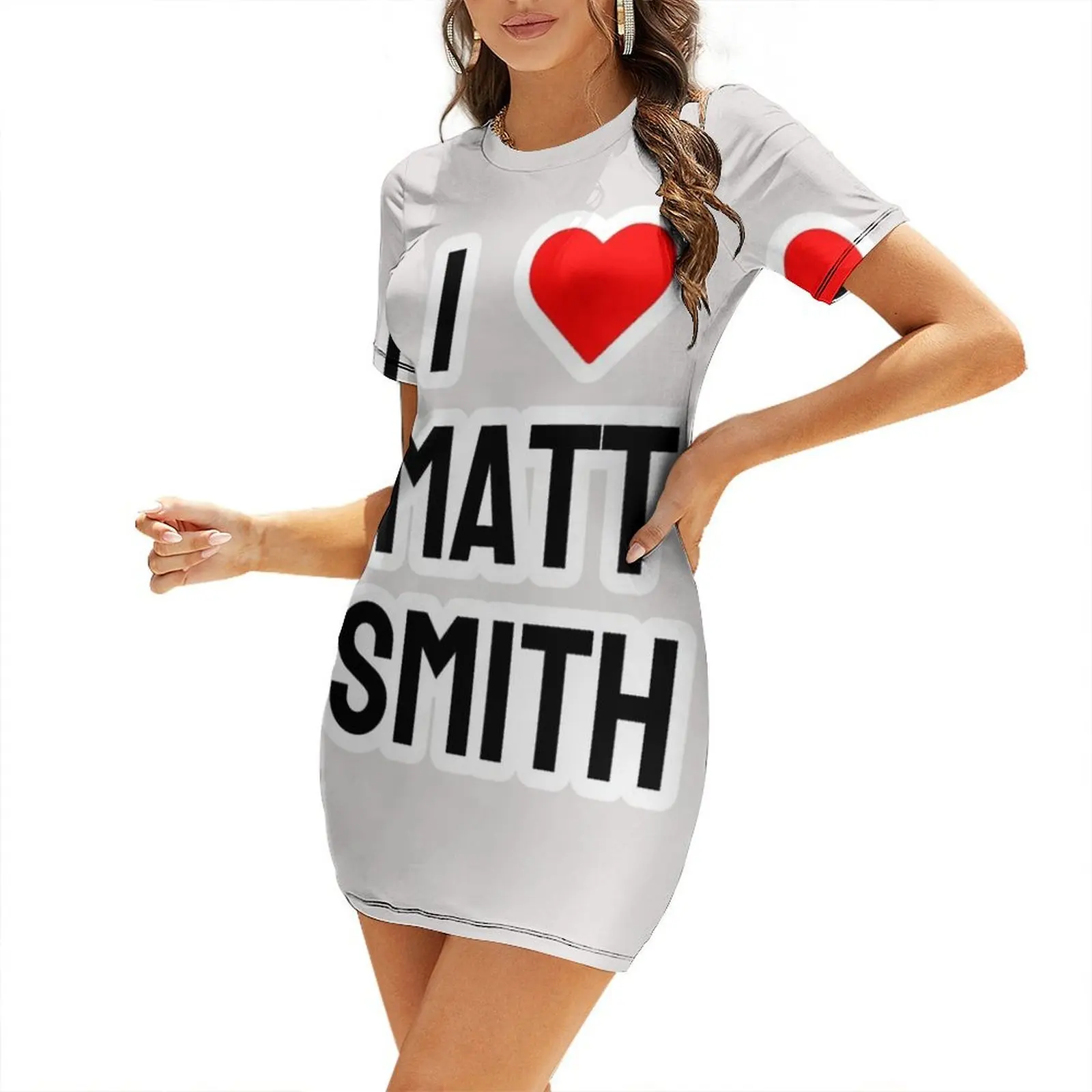 

I Love Matt Smith Short-Sleeved Dress summer dress korean women birthday dress