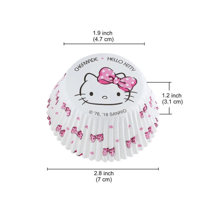 Cute Hello Kitty Sanrio Cake Paper Anime High Temperature Resistance Paper Cup Baking Packaging Kitchen Supplies 100 Pcs/Set