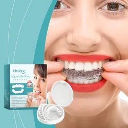 Adjustable Snap-on Dentures Comfortable Adjustable False Teeth Silicone Upper Lower Veneers Resin Tooth Suitable for Mouth Shape