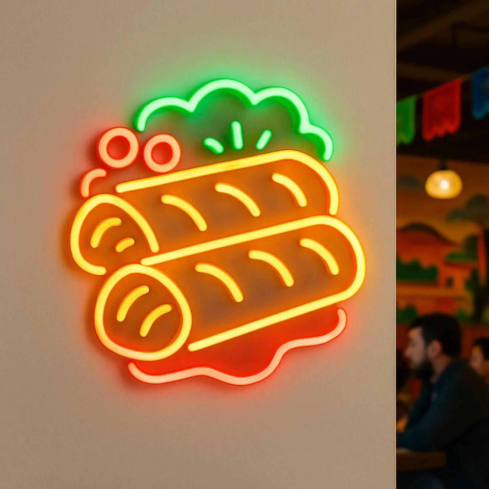 Enchiladas Neon Sign, Restaurant Neon Decor, Food Courts Led Sign, Gift Idea Chef, Mexican Food Neon Decor