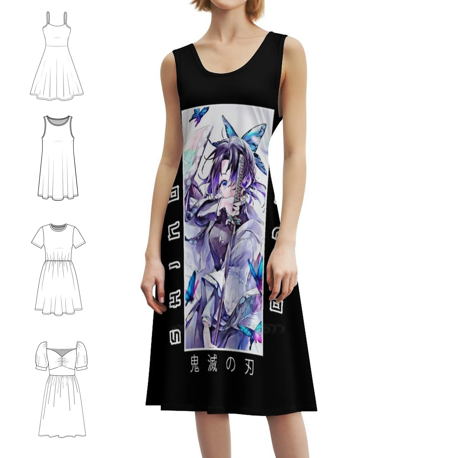 Copy Of Demon-Shinobu Boho Chic Dress Elegant Fashion Beach Wedding Party Gown Demon Demon Shinobu Anime Demon Shinobu Womens