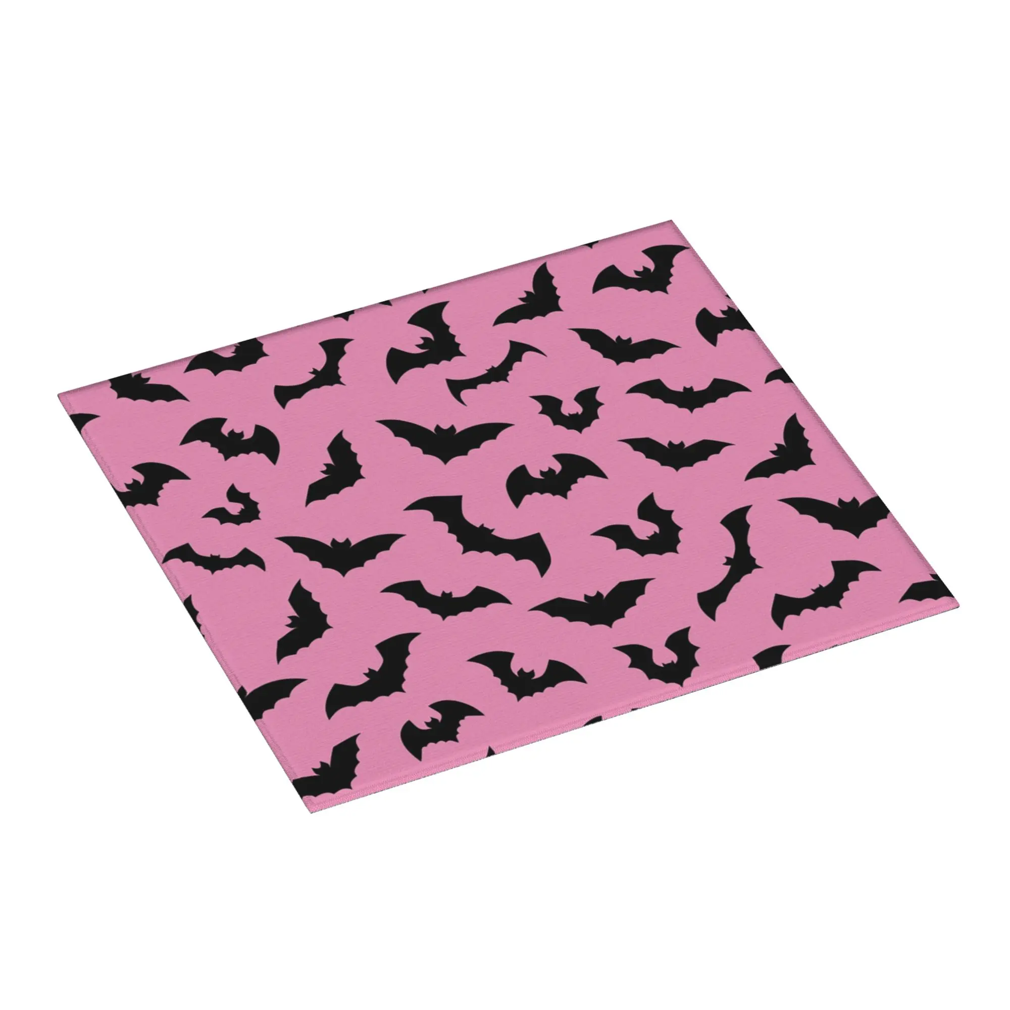Drying Mat For Kitchen Pastel Goth Pink Black Bats Water Absorbent Halloween Witch On Slip Kitchen Counter Protector Mat