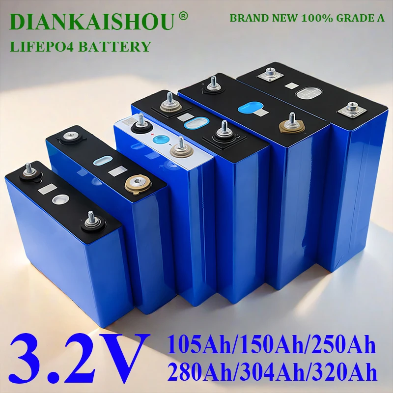 

16pcs Lifepo4 3.2V 320AH 304AH 105AH 150AH 202AH 280AH 250AH DIY 24VRV suitable for golf cart solar energy storage battery pack