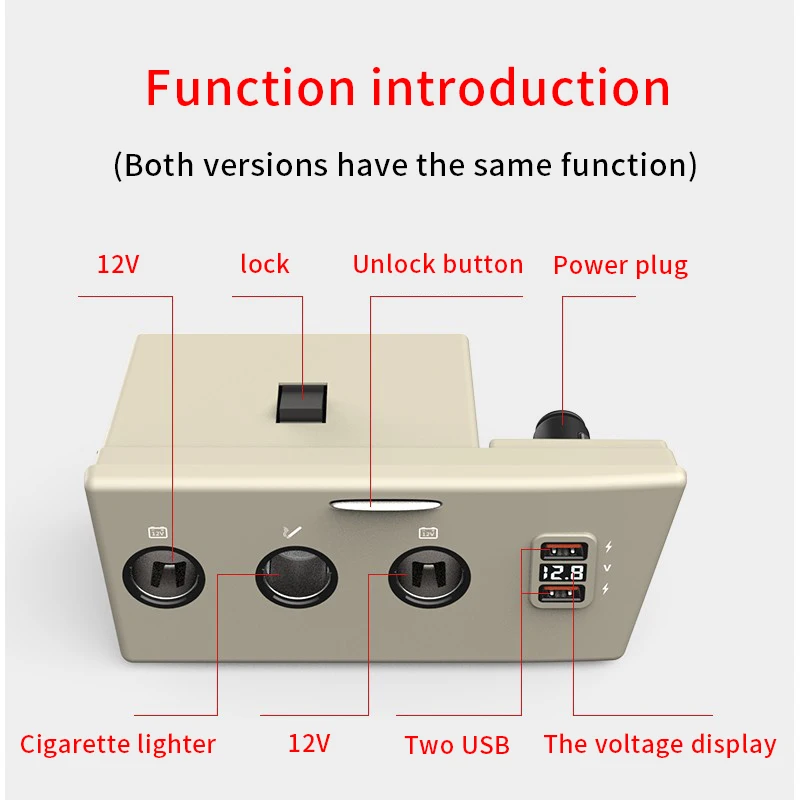 LOYEUANR chargeur de voiture pour VW Tiguan Prototype/Golf Plus Cigarette modifiée charge rapide pour iPhone Xiaomi HUAWEI téléphone portable